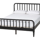 Baxton Studio Braith Farmhouse Black Spindle Wood King Size 4-Piece Bedroom Set with Two Nightstands