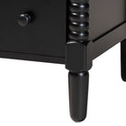 Baxton Studio Braith Farmhouse Black Spindle Wood King Size 4-Piece Bedroom Set with Two Nightstands