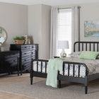 Baxton Studio Braith Farmhouse Black Spindle Wood King Size 4-Piece Bedroom Set