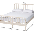Baxton Studio Braith Farmhouse Ivory Spindle Wood King Size Platform Bed