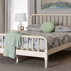 Baxton Studio Braith Farmhouse Ivory Spindle Wood King Size Platform Bed