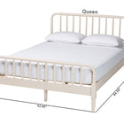 Baxton Studio Braith Farmhouse Ivory Spindle Wood Queen Size Platform Bed