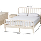 Baxton Studio Braith Farmhouse Ivory Spindle Wood King Size 4-Piece Bedroom Set with Two Nightstands