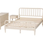 Baxton Studio Braith Farmhouse Ivory Spindle Wood King Size 4-Piece Bedroom Set with Two Nightstands