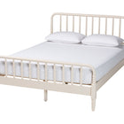 Baxton Studio Braith Farmhouse Ivory Spindle Wood King Size 4-Piece Bedroom Set with Two Nightstands