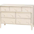 Baxton Studio Braith Farmhouse Ivory Spindle Wood King Size 4-Piece Bedroom Set with Two Nightstands