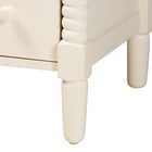 Baxton Studio Braith Farmhouse Ivory Spindle Wood Queen Size 4-Piece Bedroom Set with Two Nightstands