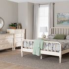 Baxton Studio Braith Farmhouse Ivory Spindle Wood King Size 4-Piece Bedroom Set