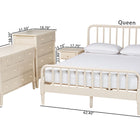 Baxton Studio Braith Farmhouse Ivory Spindle Wood King Size 4-Piece Bedroom Set