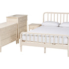 Baxton Studio Braith Farmhouse Ivory Spindle Wood King Size 4-Piece Bedroom Set
