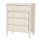 Baxton Studio Braith Farmhouse Ivory Spindle Wood King Size 4-Piece Bedroom Set