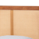 Baxton Studio Walthard Mid-Century Light Walnut Queen Platform Bed with Woven Rattan