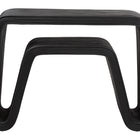 bali & pari Abebi Black Rattan Console Table - Modern Accent Table with Waterfall Silhouette and Open Hairpin Legs, Boho Coastal Style for Entryway, Hallway, or Living Room