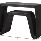 bali & pari Abebi Black Rattan Console Table - Modern Accent Table with Waterfall Silhouette and Open Hairpin Legs, Boho Coastal Style for Entryway, Hallway, or Living Room