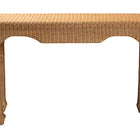 bali & pari Abena Handwoven Natural Rattan Console Table - Ming Style Wicker Accent Table or Sofa Table, Boho Coastal Style Furniture for Hallway, Living Room or Foyer