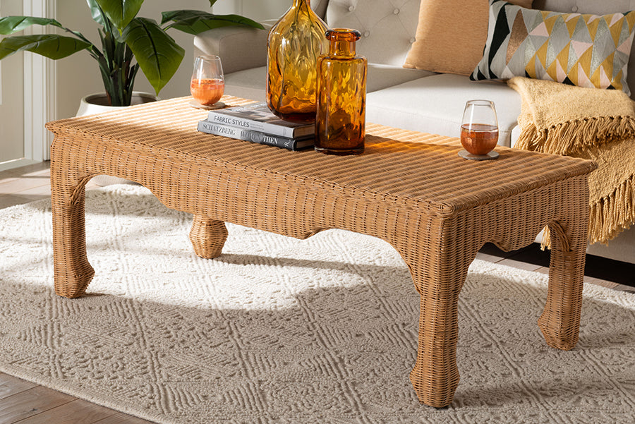 Abena Ming Style Natural Rattan Coffee Table