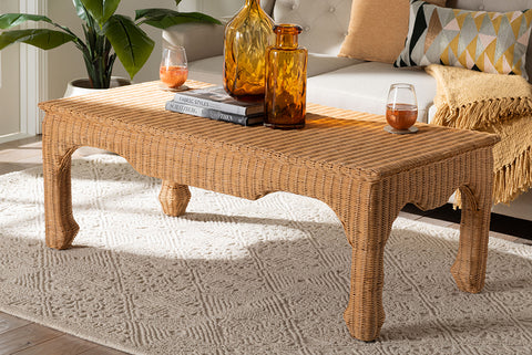 Abena Ming Style Natural Rattan Coffee Table