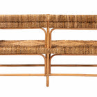 bali & pari Adisa Natural Rattan Bench - Handcrafted Banquette with Woven Seagrass Seat and Back, Coastal Boho Accent Seating for Entryway, Dining or Living Room
