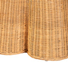 bali & pari Chica Scalloped Natural Rattan Console Table with Drawer - Handwoven Wicker Accent Table with Flared Skirt, Coastal Boho Style for Entryway or Living Room, Rectangle