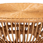 bali & pari Abel Natural Rattan Coffee Table with Splayed Legs - Handcrafted Boho Accent Table, Light Honey