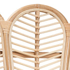 bali & pari Eliava Natural Rattan Accent Bench with Removable Cushion - Coastal Boho Style Loveseat with Scalloped Fan Back Design for Indoor Living Room or Sunroom Seating