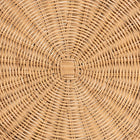 bali & pari Avalon Scallop Natural Rattan Pedestal Side Table - Round Handwoven Wicker Accent Table with Skirted Base, Boho Coastal Style Furniture for Living Room, Hallway or Sunroom