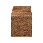 bali & pari Verino Handwoven Seagrass Storage Bench with Removable Lid - Rustic Wicker Trunk Chest for Entryway, Living Room, or Bedroom Organization