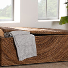 bali & pari Verino Handwoven Seagrass Storage Bench with Removable Lid - Rustic Wicker Trunk Chest for Entryway, Living Room, or Bedroom Organization