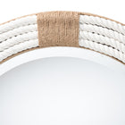 bali & pari Makya Round  Woven Rope Mirror - Coastal Mirror with White Fabric and Woven Jute Accents for Farmhouse, Boho Wall Decor, Beach House