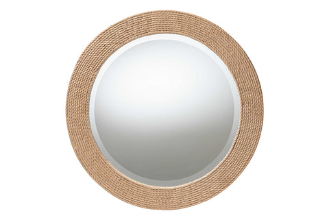 bali & pari Nieva Round Woven Rope Mirror - Coastal Mirror with Woven Jute Accents for Farmhouse, Boho Wall Decor, Beach House