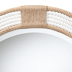 bali & pari Adita Round Woven Rope Mirror - Coastal Mirror with White Fabric and Woven Jute Accents for Farmhouse, Boho Wall Decor, Beach House