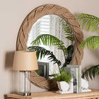 bali & pari Romana Braided Rope Mirror - Coastal Mirror with Woven Jute Accents for Farmhouse, Boho Wall Decor, Beach House
