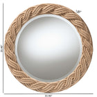 bali & pari Romana Braided Rope Mirror - Coastal Mirror with Woven Jute Accents for Farmhouse, Boho Wall Decor, Beach House
