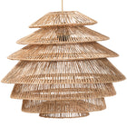bali & pari Kaede Handwoven Jute Pendant Lampshade -  Coastal Boho Ceiling Light Cover with Tiered Design