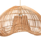bali & pari Hansa Natural Rattan Pendant Lampshade - Handcrafted Dome-Shape Ceiling Light Cover, Coastal Boho Décor