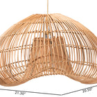 bali & pari Hansa Natural Rattan Pendant Lampshade - Handcrafted Dome-Shape Ceiling Light Cover, Coastal Boho Décor