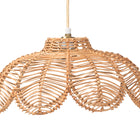 bali & pari Neorah Natural Rattan Pendant Lampshade - Coastal Boho Ceiling Light Cover with Handcrafted Petal Shape