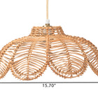 bali & pari Neorah Natural Rattan Pendant Lampshade - Coastal Boho Ceiling Light Cover with Handcrafted Petal Shape