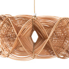 bali & pari Jeneth Natural Rattan Pendant Lampshade - Coastal Boho Ceiling Light Cover with Handcrafted Geometric Design