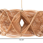 bali & pari Jeneth Natural Rattan Pendant Lampshade - Coastal Boho Ceiling Light Cover with Handcrafted Geometric Design