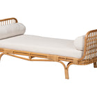 bali & pari Aiko Handwoven Natural Rattan Daybed with Cushion - Boho Coastal Lounge Bed for Living Room, Bedroom, or Sunroom