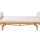 bali & pari Aiko Handwoven Natural Rattan Daybed with Cushion - Boho Coastal Lounge Bed for Living Room, Bedroom, or Sunroom