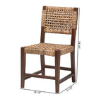 bali & pari Alise Handwoven Seagrass Dining Chair with Mahogany Wood Frame - Woven Back and Seat Chair for Dining Room or Kitchen, Earthy Brown