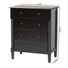 Baxton Studio Braith Farmhouse Black Spindle Wood 5-Drawer Chest