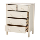 Baxton Studio Braith Farmhouse Ivory Spindle Wood 5-Drawer Chest