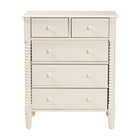 Baxton Studio Braith Farmhouse Ivory Spindle Wood 5-Drawer Chest