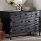 Baxton Studio Braith Farmhouse Black Spindle Wood 7-Drawer Dresser