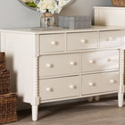 Baxton Studio Braith Farmhouse Ivory Spindle Wood 7-Drawer Dresser