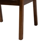 Baxton Studio Miyagi Boucle Upholstered Dining Chair Set of 2- Mid-Century Modern Armchair with Solid Wood Frame and Rounded Backrest, Walnut Brown and White