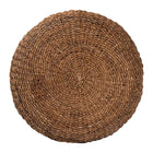 bali & pari Riau Handwoven Seagrass Coffee Table with Wooden Legs - Natural Wicker Round Living Room Table for Living Room or Bedroom Décor